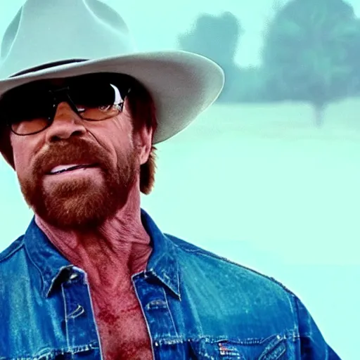 Image similar to chuck Norris in a lil Nas X video