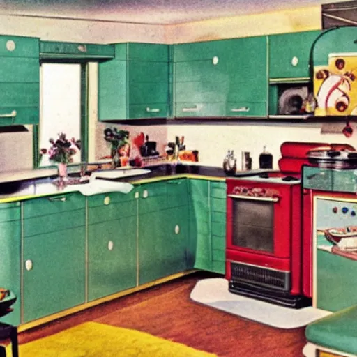 Image similar to a 1960s kitchen