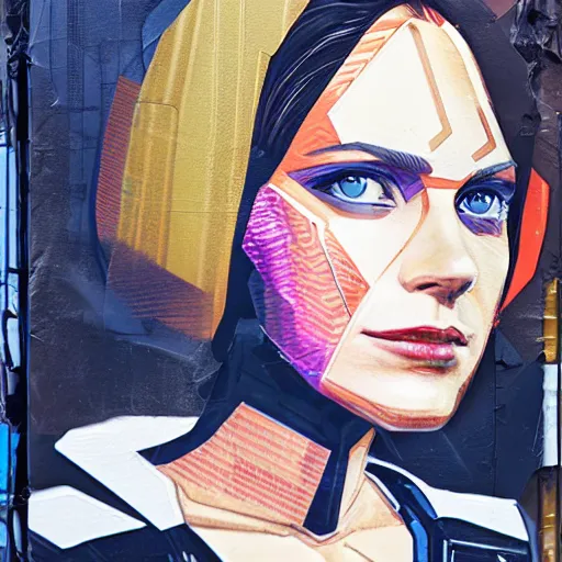 Image similar to a portrait of a single female android, by MARVEL comics and Sandra Chevrier, pinhole camera