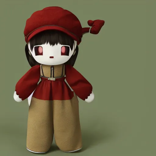 Prompt: cute fumo plush of a farmer girl, symmetry, vray