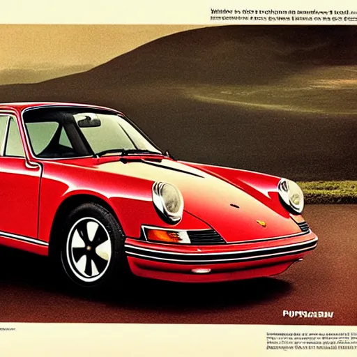 Image similar to vintage porsche 911 advertisement