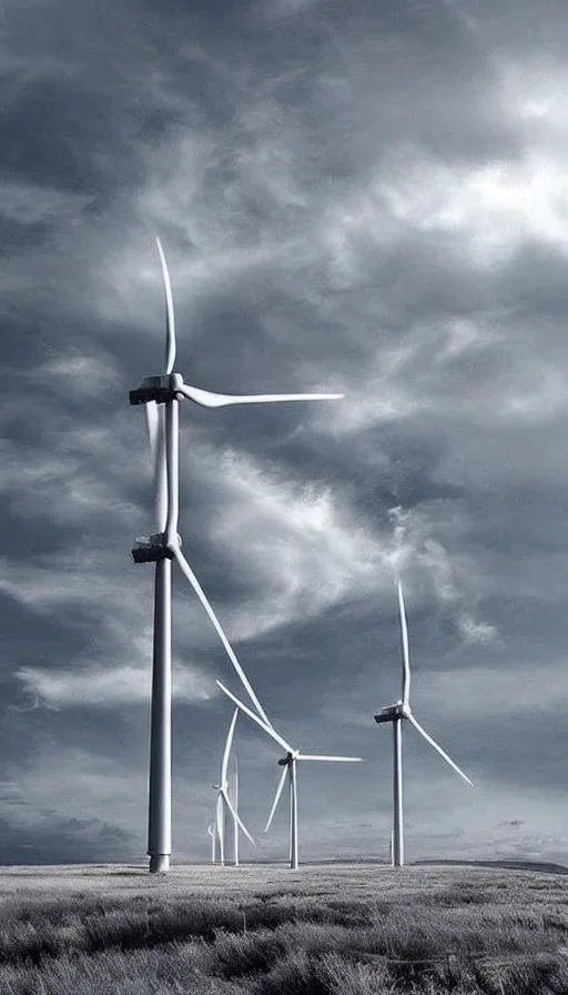 Prompt: high fantasy wind turbines, epic and very beautiful!!!