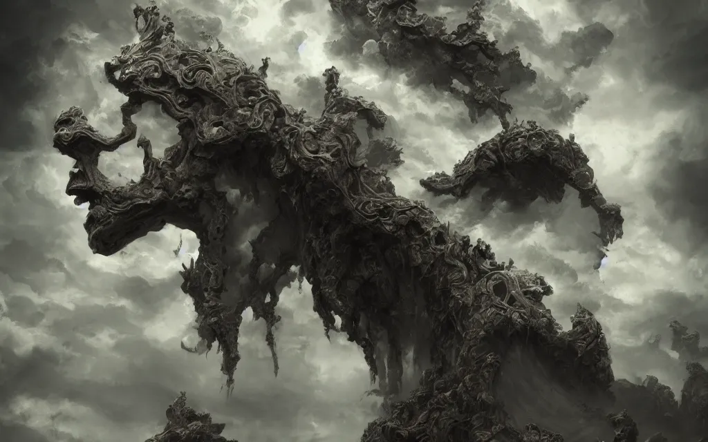 portrait of demigod throne clouds, face made out of | Stable Diffusion ...