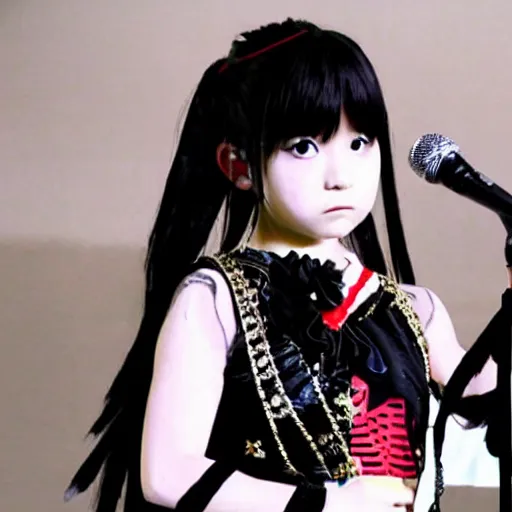 Prompt: Babymetal J-Rock singer idol girl Yui Mizuno