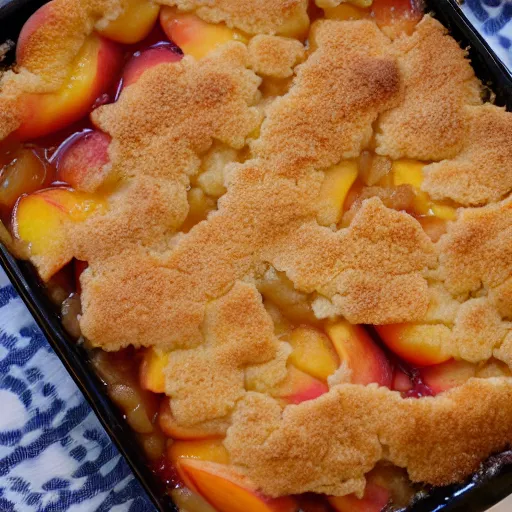 Image similar to extremely appetizing peach cobbler