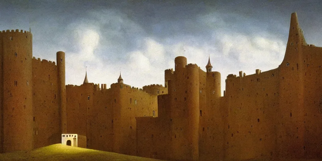 Prompt: painting of mysterious castle by George Stubbs, zdzisław beksiński, renaissance painting, oil painting, old master