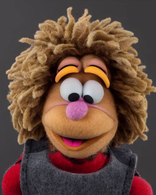 Image similar to adin ross as a muppet. highly detailed felt. hyper real photo. 4 k.