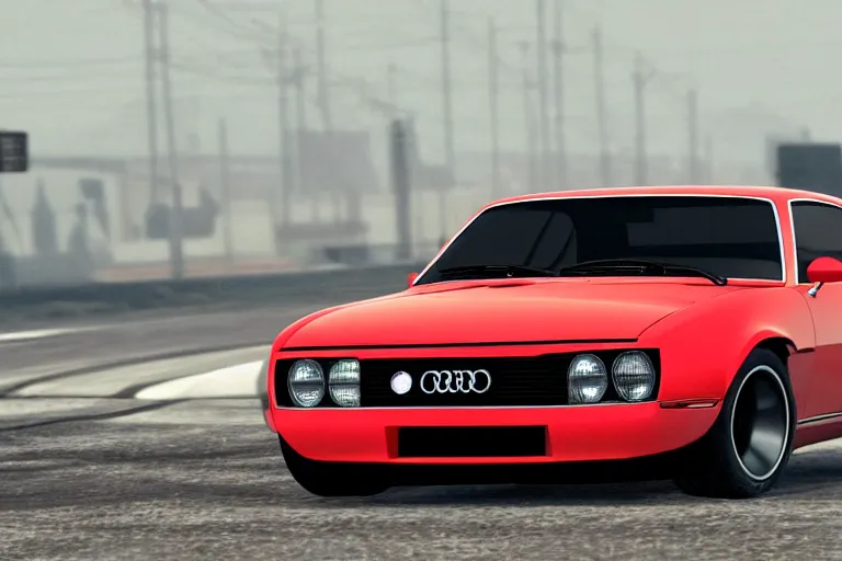 Prompt: audi camaro b 1 ( 1 9 6 9 ) drifting, need for speed : carbon, neon lines, ultra phonk, phonk music background, smoke behind wheels, noise, dark, establishing shot, through the streets of riften