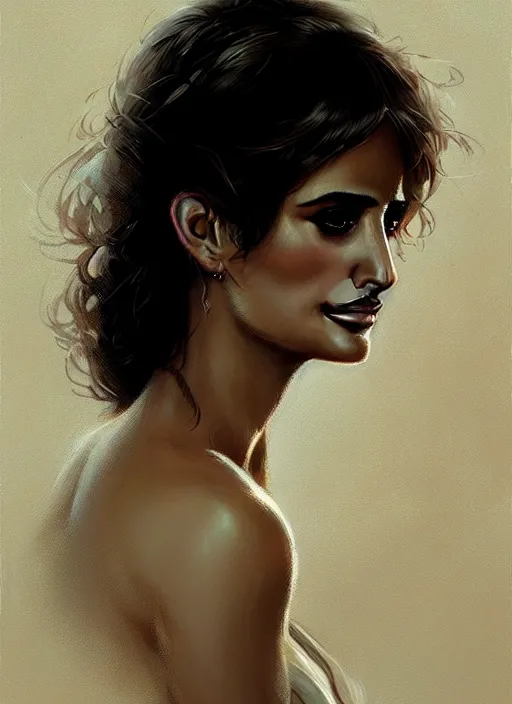 Prompt: portrait of penelope cruz, intricate, elegant, glowing lights, highly detailed, digital painting, artstation, glamor pose, concept art, smooth, sharp focus, illustration, art by wlop and greg rutkowski