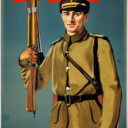Prompt: french soldier on a propaganda poster from world war 2