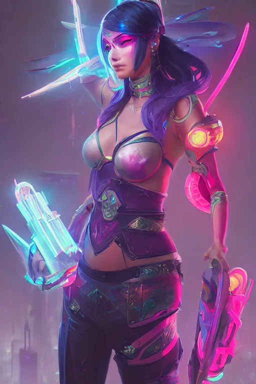 Prompt: irelia from league of legends, cyberpunk futuristic neon. decorated with traditional japanese ornaments by ismail inceoglu dragan bibin hans thoma greg rutkowski alexandros pyromallis nekro rene maritte illustrated, perfect face, fine details, realistic shaded, fine - face, pretty face, masterpiece