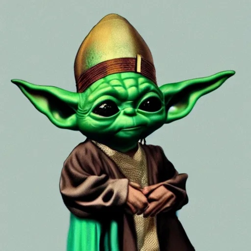 Prompt: baby yoda dressed as an egyptian, trending on artstation