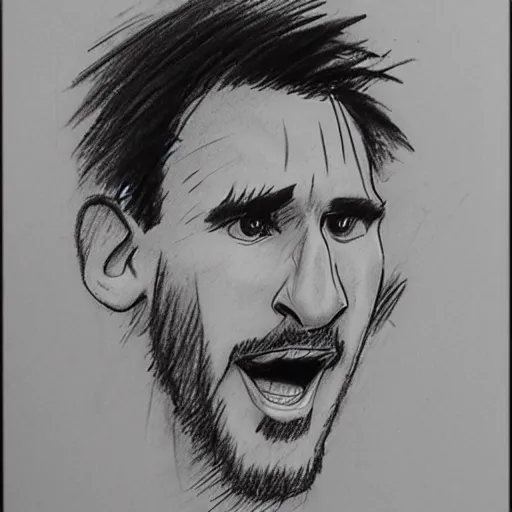 Image similar to milt kahl pencil sketch of `Lionel Messi`!!!!!