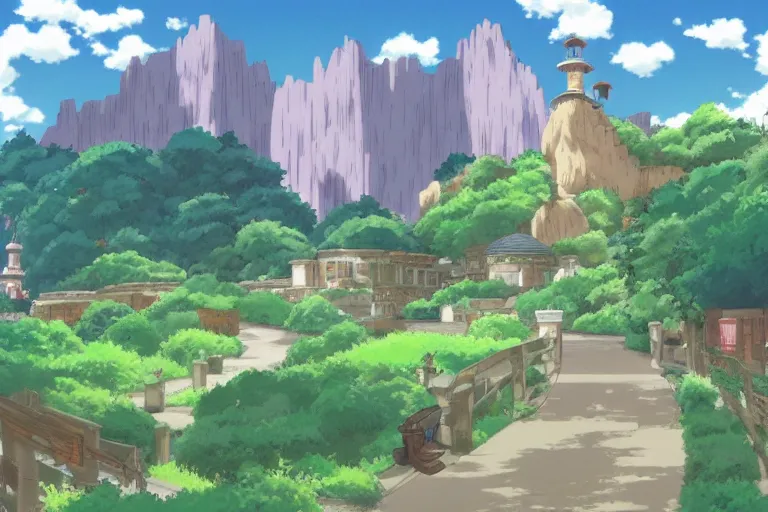 Image similar to JK, Ghibli, an Anime Background,