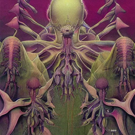 Prompt: woman commands flower creatures, by wayne barlowe