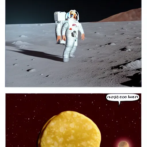 Image similar to picard on the moon eating tacos, ultra realistic, cinematic