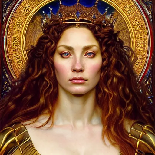 Image similar to highly detailed portrait of a majestic lioness queen in the form of a beautiful woman. d & d, art by donato giancola and evelyn de morgan and eugene delacroix. trending on artstation, intricate details, energetic composition, golden ratio, concept art, illustration, elegant art, global illuminaition