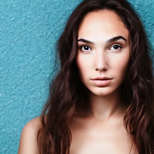 Image similar to a masterpiece portrait photo of a beautiful young woman who looks like an eskimo gal gadot, symmetrical face, random background scene