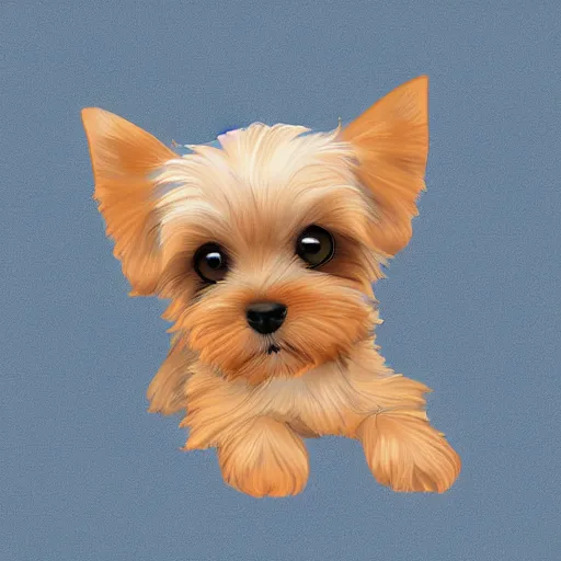 Image similar to digital painting of a cute adorable yorkie puppy sleeping on a soft blanket