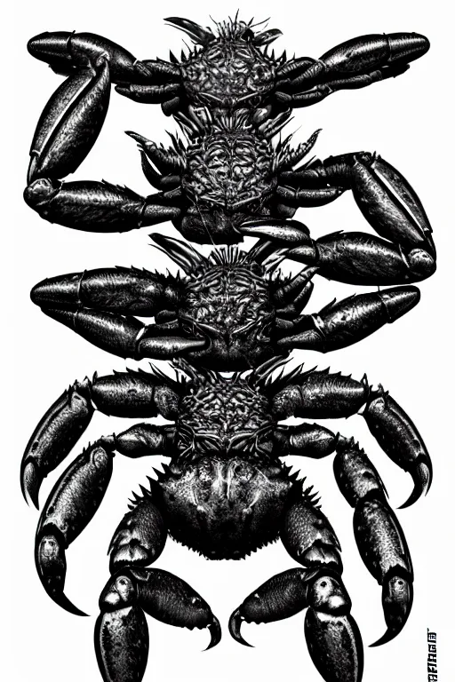 Prompt: crab humanoid figure warrior, symmetrical, highly detailed, digital art, needles, sharp focus, trending on art station, kentaro miura manga art style