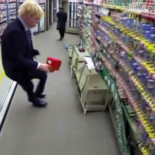 Image similar to Boris Johnson Shoplifting CCTV camera footage