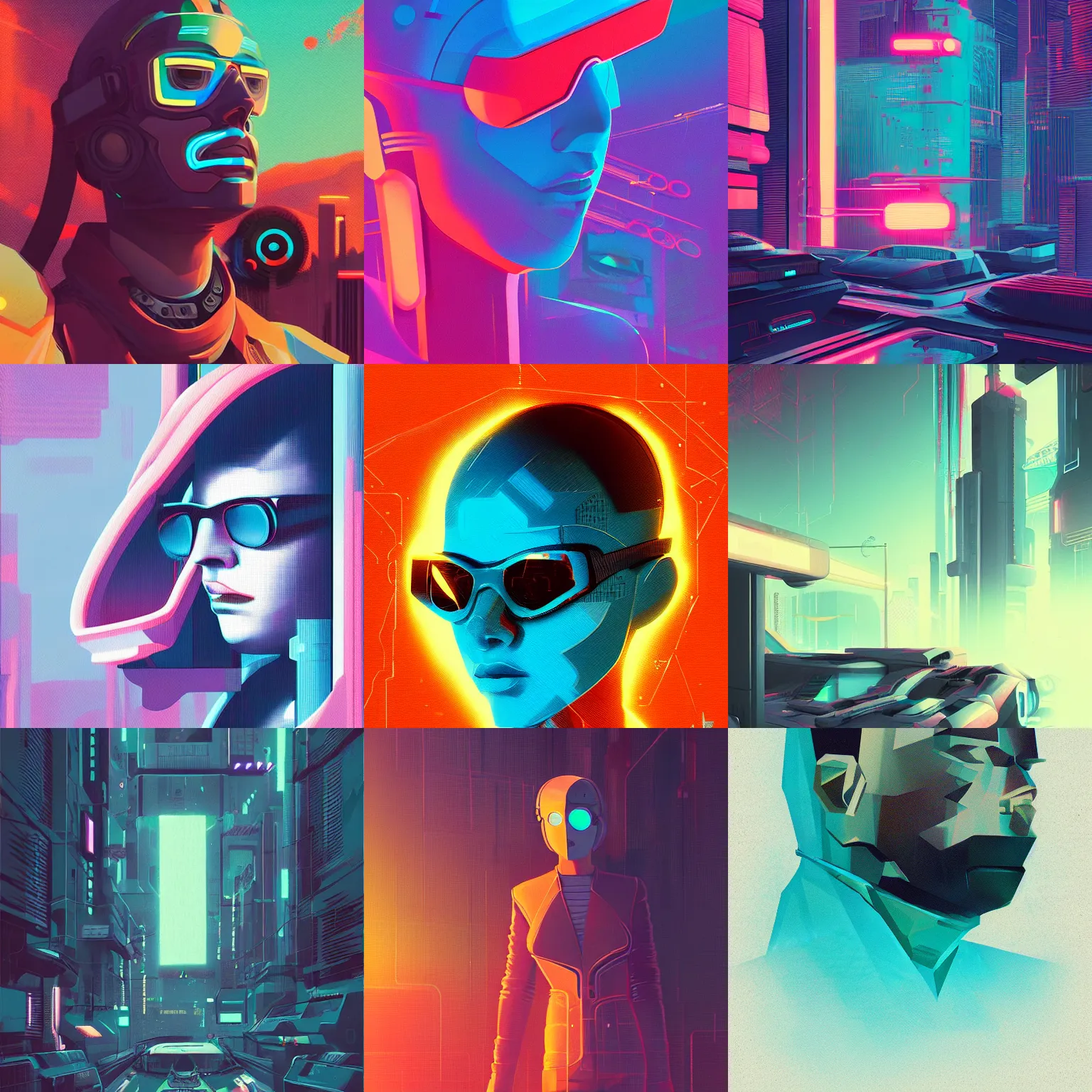 Prompt: a graph style guach impasto bianca, cyberpunk art by james gilleard, cgsociety, retrofuturism, synthwave, retrowave, outrun.