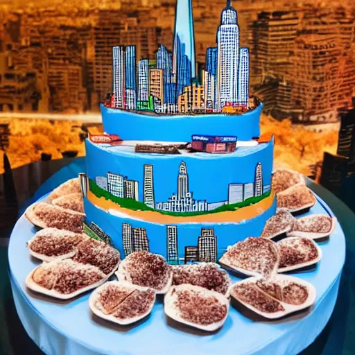 Prompt: An edible New York City skyline