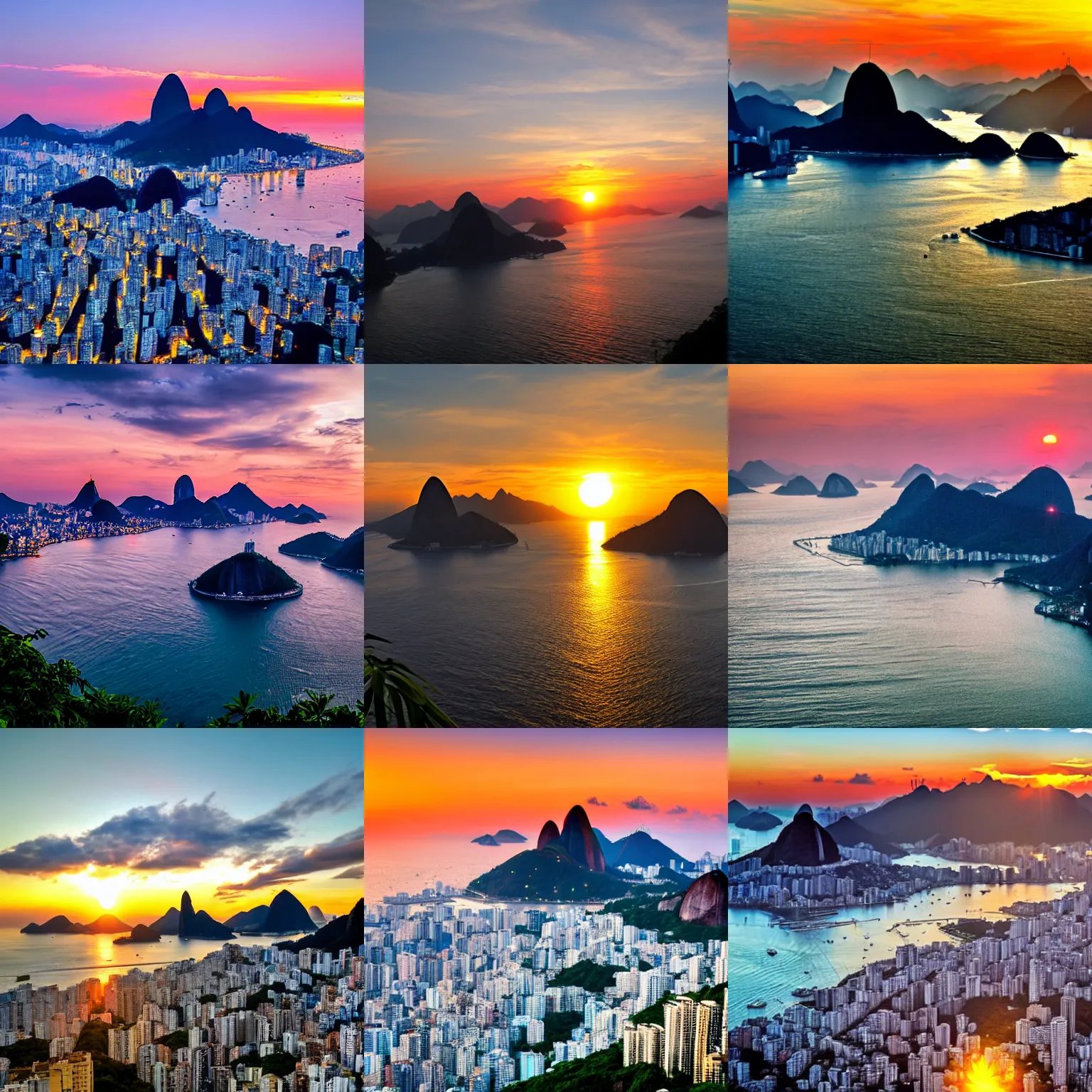 Prompt: sunset at rio de janeiro