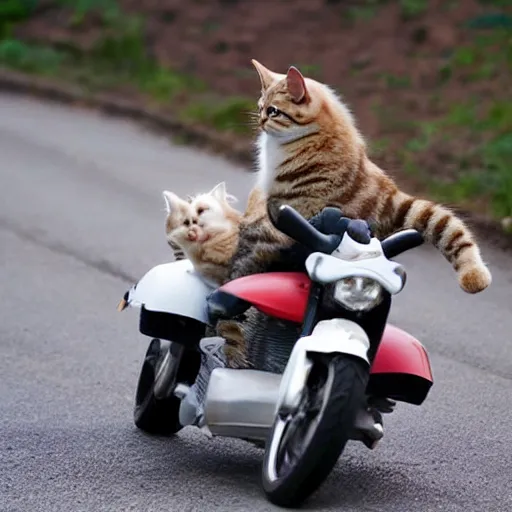 Prompt: A cat riding a motorcycle