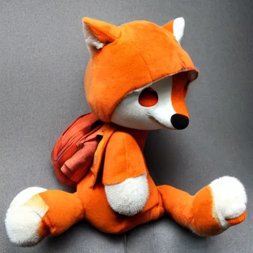 Prompt: cute fumo plush of a foxboy builder, dramatic, three point lighting