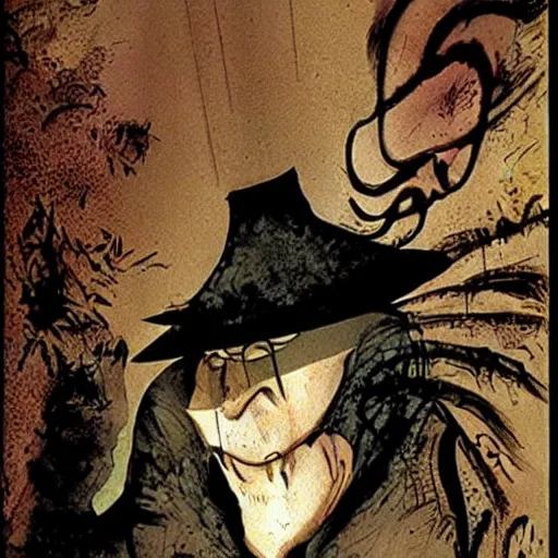 Image similar to the sandman illustrated by dave mckean