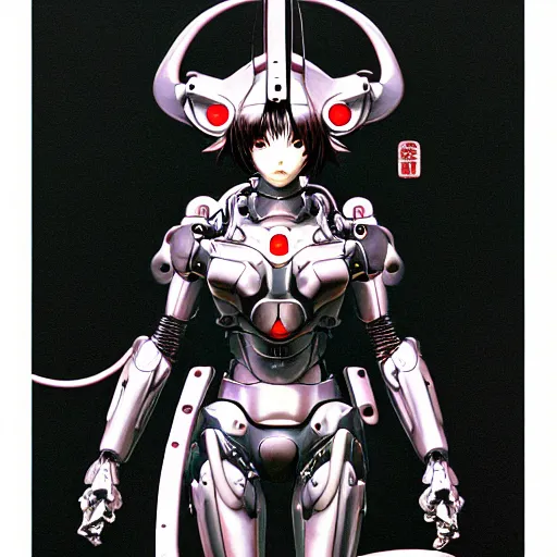 Prompt: prompt : photorealistic cinematic 3 d render of persona soft light painted by takato yamamoto, chrome mecha attributes and armor, inspired by ghost in shell anime, smooth face feature, intricate oil painting, high detail, sharp high detail, manga and anime 1 9 8 0