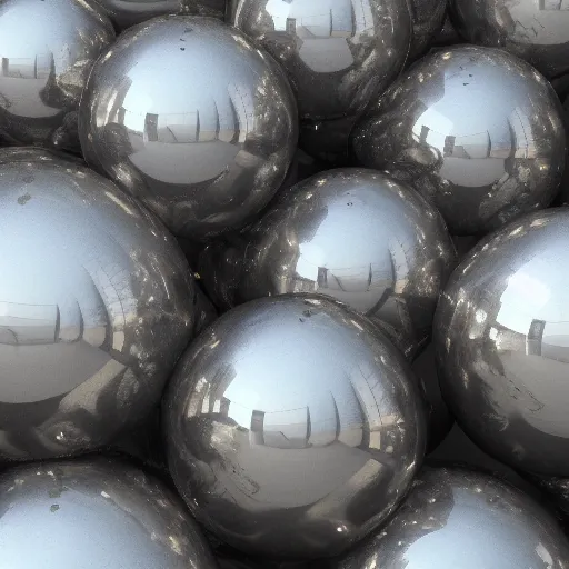 Image similar to scp-225 unstoppable and immovable grey metallic spheres