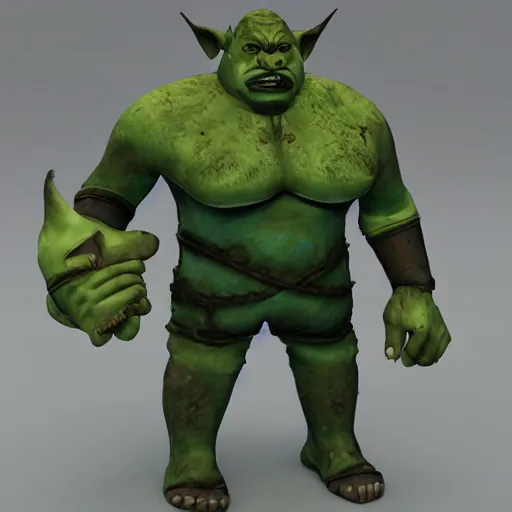 Prompt: an unusual character of the game. an orc with big ears and a symmetrical face. he holds a knife in his hands. looks at you frontally and wants to kill you. the body color is green, and the design is 4 k. i'm a bright face. cybernetic, greens, metals. illustration 3 d