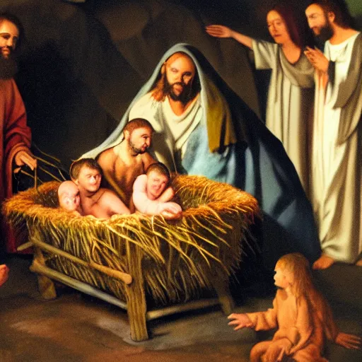 Image similar to the birth of jesus coming out of the womb