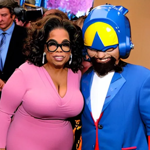 Prompt: Oprah Winfrey Dressed as Megaman