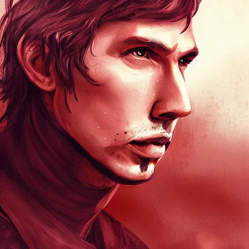 Prompt: adam driver portrait, league of legends, digital painting, concept art, sharp focus, game character