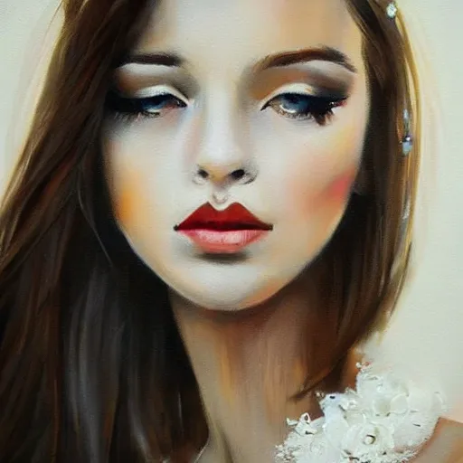 Prompt: a photo realistic art of a girl with an elegant outfit and heavy make up