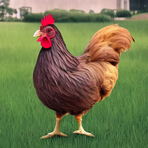 Image similar to a high quality photo of a chicken wearing a suit, 8k, digital art