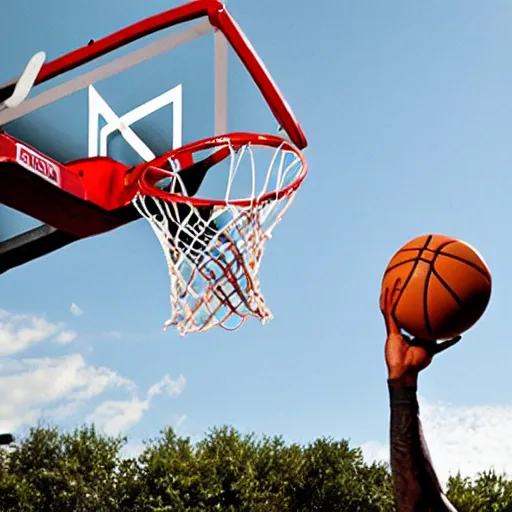 Prompt: lebron james dunking on a toy basketball hoop