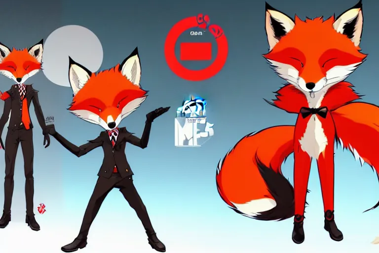 Image similar to a furry tan male fox on a persona 5 : royal ( by atlus ) video game splash screen, a furry male sandcolored tan fox fursona ( has hair ), persona 5 phantom thief style