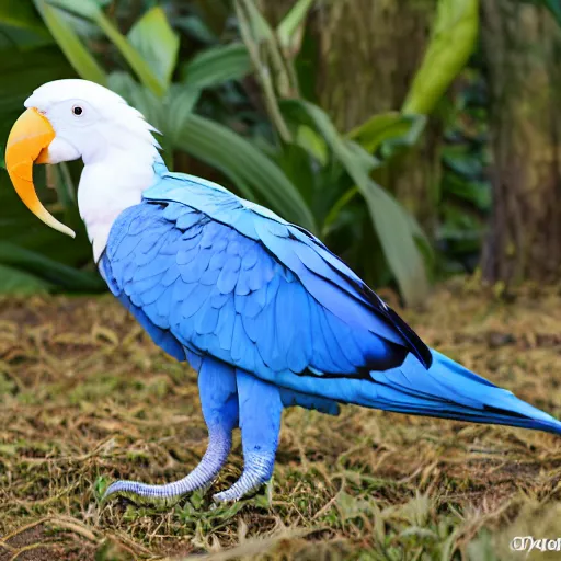 Prompt: albino rainbow hyacinth macaw