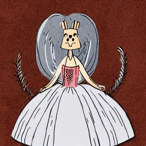 Image similar to cute cartoon woodlouse in a wedding dress