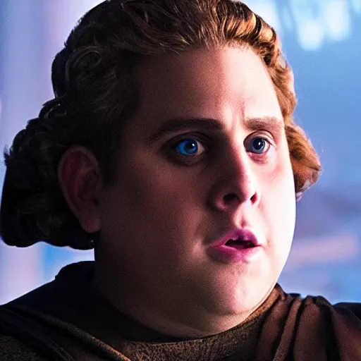 Image similar to jonah hill as evil anakin skywalker in star wars episode 3, 8k resolution, full HD, cinematic lighting, award winning, anatomically correct