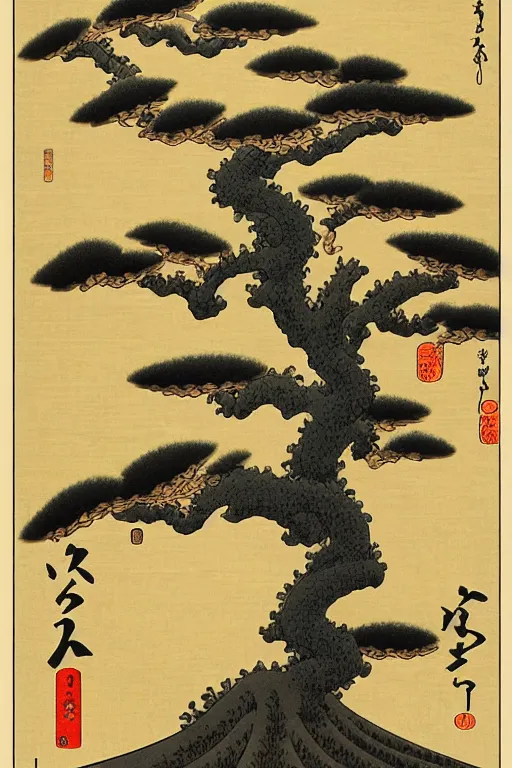 Prompt: a tree, ukiyo - e, intricate, elegant, highly detailed, smooth, sharp focus, artstation