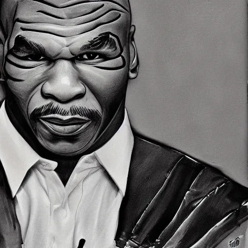 Prompt: highly detailed of mike tyson by philip burke