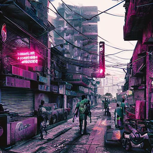 Prompt: cyberpunk kashmir streets, aesthetic!!!!!!, trending on artstation, intricate, highly detailed