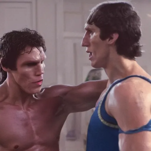 Image similar to Live Action Still of Jerma in Rocky II, real life, hyperrealistic, ultra realistic, realistic, highly detailed, epic, HD quality, 8k resolution, body and headshot, film still
