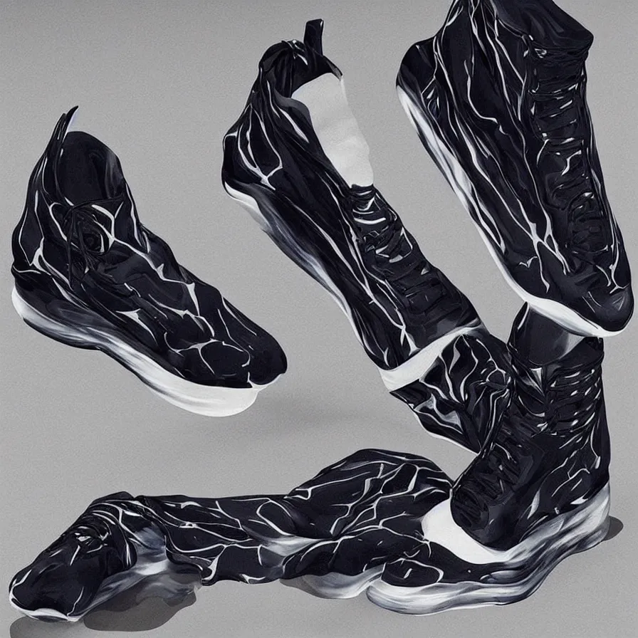 Image similar to futuristic balenciaga sneakers, nft art, highly detailed, hyper realistic