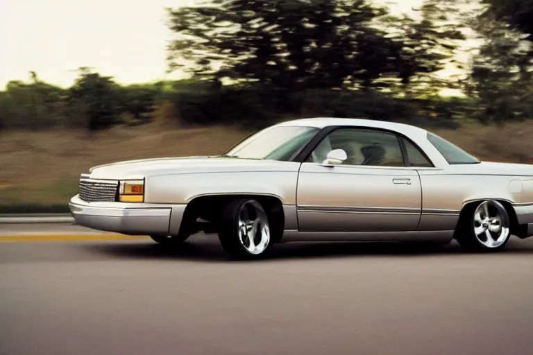 Image similar to 1998 Chevy Bel Air, movie still, speed, cinematic Eastman 5384 film